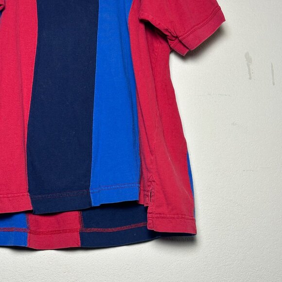 American Heritage Trail VTG 90s Polo Shirt Short Sleeve Men XL Striped Red Blue - Picture 7 of 10